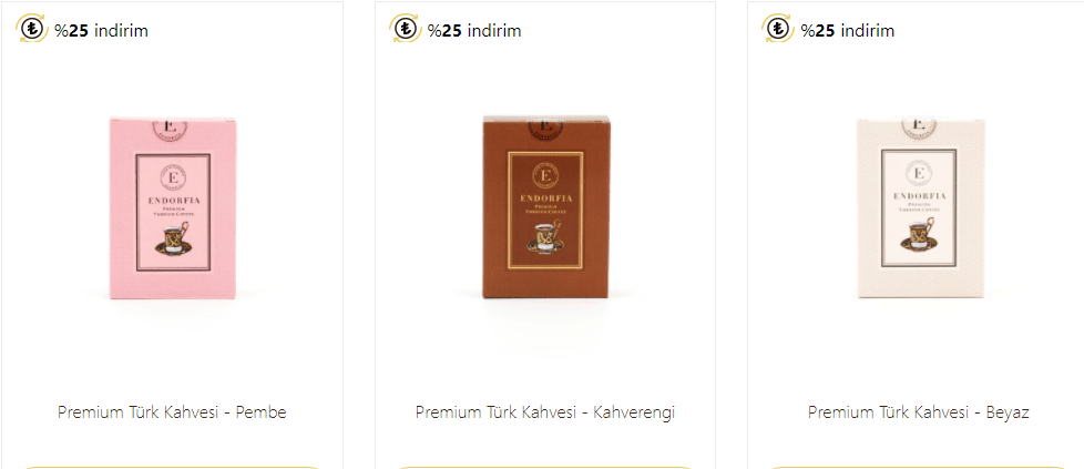 endorfia premium kahve ürünleri